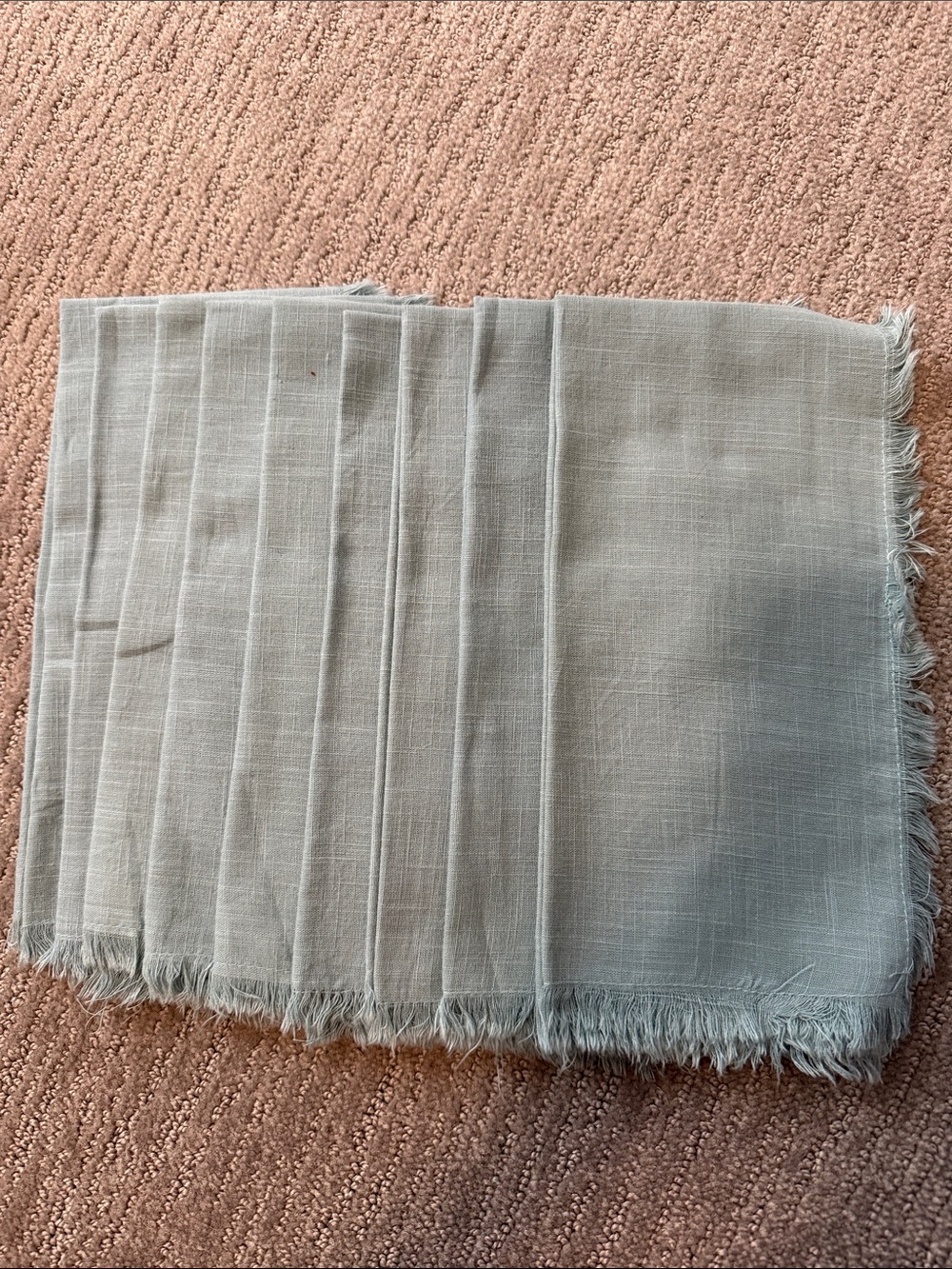 CLOTH TABLE NAPKINS- Gray/Blue Frayed Edge Cloth Napkins 9 in the set